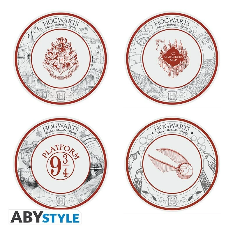 Set 4 Assiettes Harry Potter En Porcelaine 3 Set 4 Assiettes Harry Potter En Porcelaine