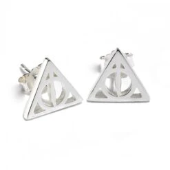 Clous D'oreilles Reliques De La Mort En Argent - Harry Potter