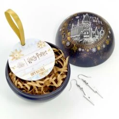 Boule De Noël Poudlard Yule Ball Et Boucles D'oreilles éclairs - Harry Potter