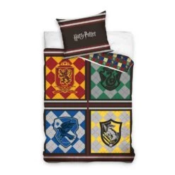 Parure De Lit Harry Potter Les 4 Maisons - 1 Personne