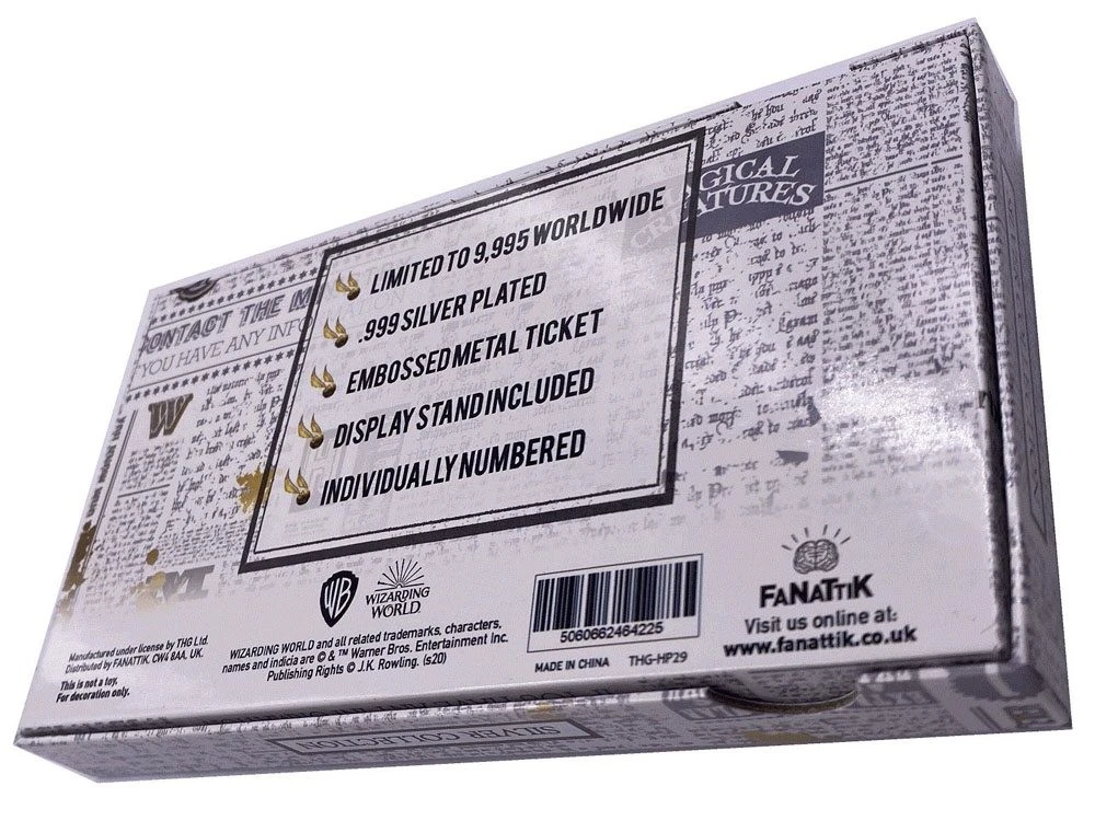 FANATTIK Ticket De La Coupe Du Monde De Quidditch Plaqué Argent - ÉDITION LIMITÉE 7 FANATTIK Ticket De La Coupe Du Monde De Quidditch Plaqué Argent - ÉDITION LIMITÉE – Image 5